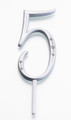 Silver Rhinestone Monogram Number 5