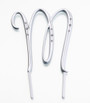 Silver Rhinestone Monogram Large Letter M