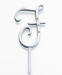 Silver Rhinestone Monogram Small Letter F