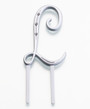 Silver Rhinestone Monogram Small Letter L