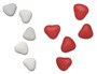 1kg Chocolate Heart Dragees 3cm Ivory