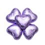 100 Solid Milk Chocolate Hearts in Violet Lilac