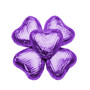 100 Solid Milk Chocolate Hearts in Purple