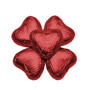 100 Solid Milk Chocolate Hearts in Red