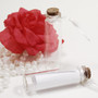 6 x Glass Message Bottles With Ivory Ribbon