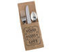 Set of 4 Food And Family Burlap Silverware Holders