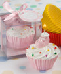Pink Cupcake Design Candle Favours