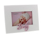 Occasions' White MDF Frame Laser Cut Word 'Baby' Pink