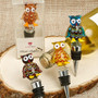 Set Of 4 Murano Glass Owl Bottle Stoppers