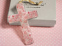 Murano Art Deco Collection Glass Cross Pink