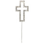 Diamante Cross On Silver Cake Pick