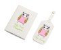 Pink Owl Luggage Tag And Passport Cover Set