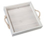 Square Wood Wedding Tray With Rope Handles