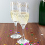 Personalised Gold Stars Glass Flute