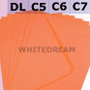Orange Envelopes - C7, C6, C5, DL, 5'x7' Sizes