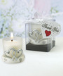 Interlocking Silver Heart Design Candle Holders
