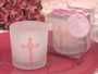 Pink Blessed Events Cross Design Candle Holder