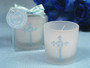 Blue Blessed Events Cross Design Candle Holder