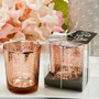 Stunning Rose Gold Mercury Candle Votive in Gold With A Geometric Design