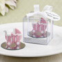 Pink Baby Carriage, Stroller Design Favour With A Round Glass Mirror Bottom Base