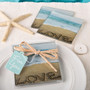Beach Love Themed Set of 2 Glass Coasters From White Dream
