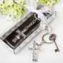 Delicate intertwined Metal Cross Key Chain From White Dream