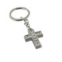 Bless This Child' Silver Plated And Epoxy Crystals Cross Key Chain