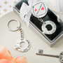 I Love You More Silver Metal Key Chain With Embossed Heart Design
