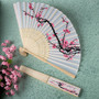 Delicate Cherry Blossom Design Silk Folding Fan Favours