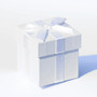 6 x White Pearlised Box With White Ribbon And Tissue Paper