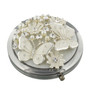 Sophia Silver Plated Compact Mirror Butterflies And Flowers
