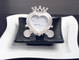Heart Shaped Wedding Coach Place Card Frame Pearl White