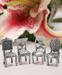 Pewter Chair Figurine Place Card Holders