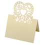 Pack of 10 Heart Design Place Card Ivory