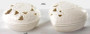 Set of 2 Round And Heart Shaped White Porcelain Trinket Boxes. 9.5cm in Diameter