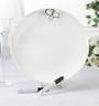 Round Silver Heart Guest Signing Plate With 2 Pens
