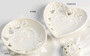 Set of 2 Round And Heart Shaped White Porcelain Plates