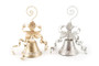 Set of 2 Gold And Silver Hanging Bells Photo Card Holder