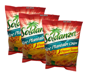 Soldanza Ripe Plantain Pepper Sweet Chips - bundle of 3 (42g) Soldanza Ripe Plantain Pepper Sweet Chips - bundle of 3 (42g)