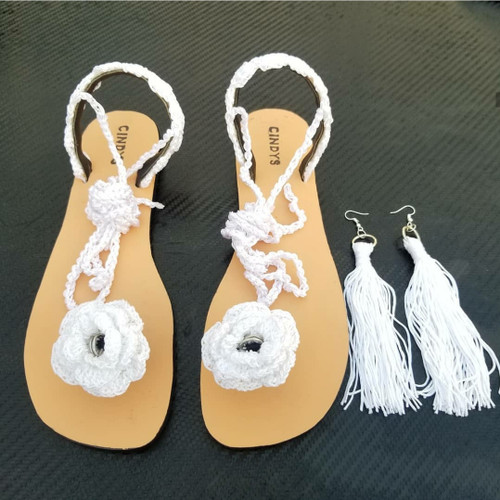 Crochet Sandals with earrings