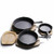 Frying pan with Lid-set of 3 (small, medium & large) (Aluminum Silver in colour)