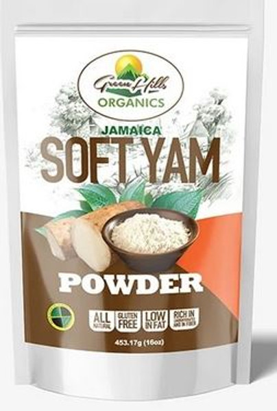 Green Hills Organics Gluten Free Jamaican Soft Yam Powder- Natural low glycemic index healthy food (16oz)