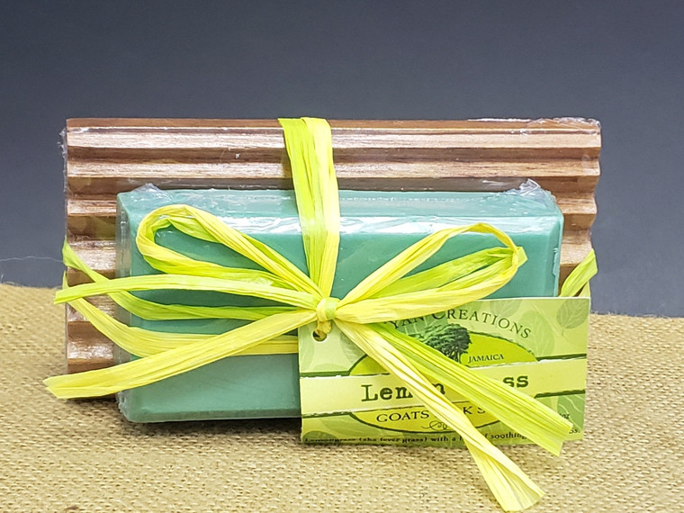 Goat’s Milk Soap on ribbed dish-4oz