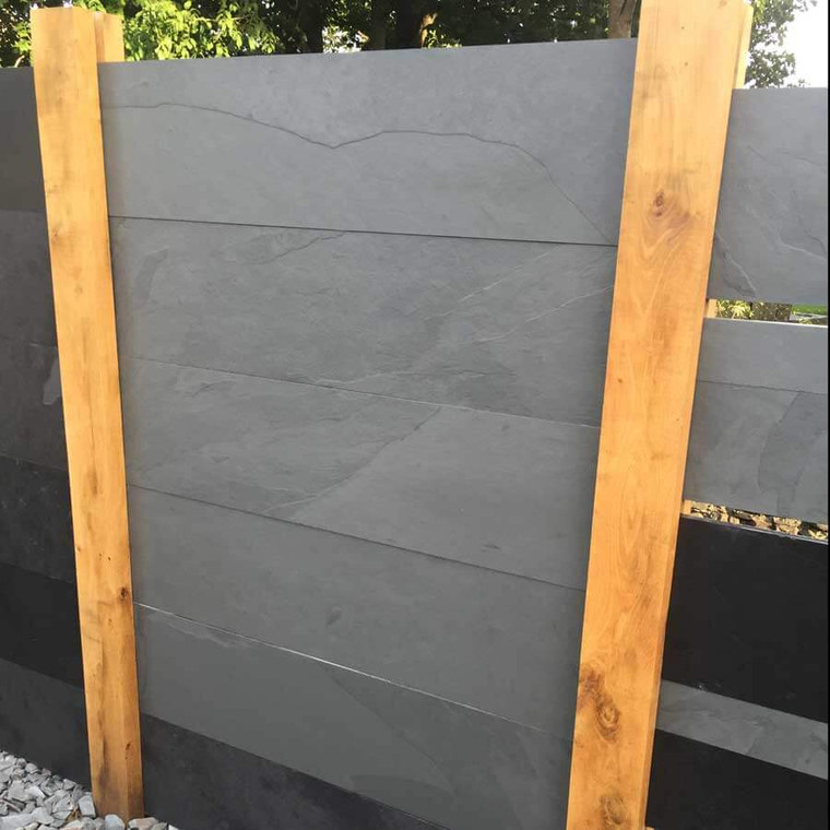 Grey  Natural Slate Fencing Panels