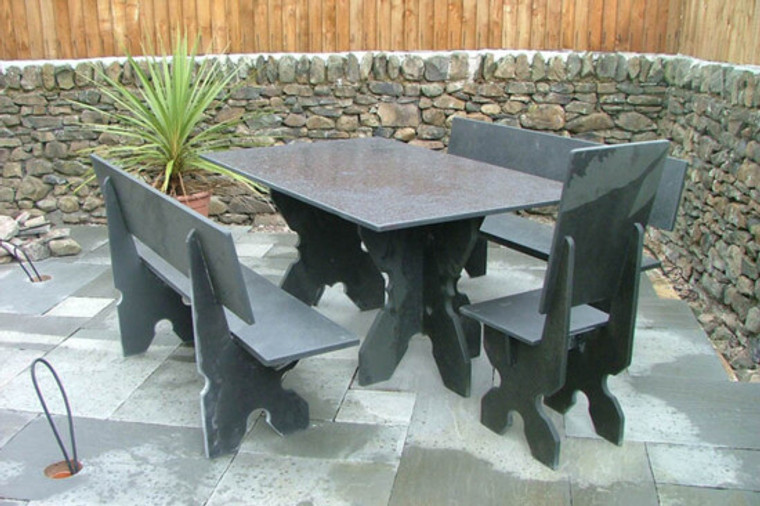 Black Slate Garden Furniture Bundle 4