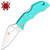 Spyderco Ladybug 3 S30V Satin Plain Blade Teal FRN Handles Limited Edition LTLP3