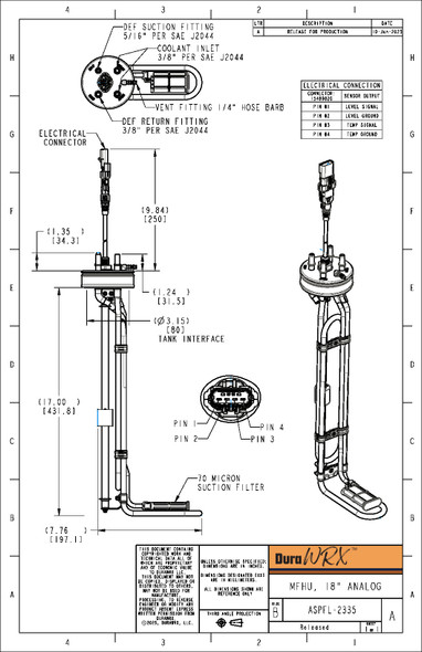 DuraWRX by Shaw | New DEF Header (O.E. Designed) 18in. | Freightliner / Detroit Diesel | ASPFL-2335