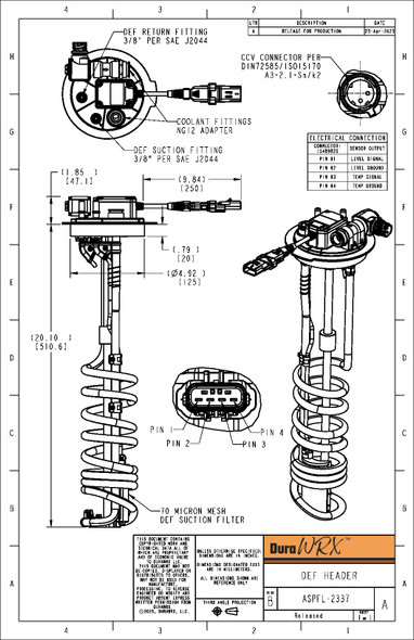 DuraWRX by Shaw | New DEF Header (O.E. Designed) 20in. | Freightliner / Cummins | ASPFL-2337