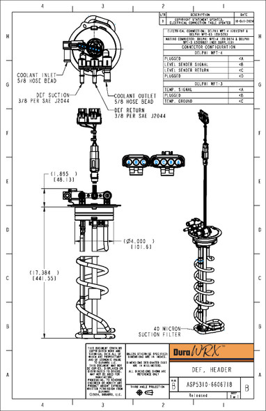 DuraWrx by Shaw | MFHU DEF Sensor (O.E. Designed) | BlueBird / Holland Buses | ASP5310-6606718