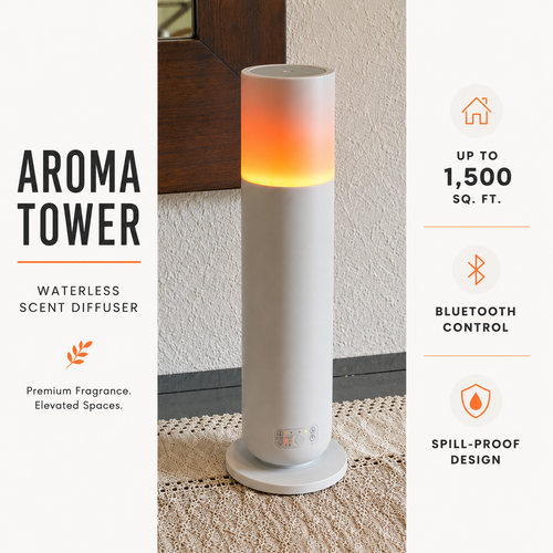 Waterless toewe Diffuser for consitent scenting of any room, lobby. office or retail area.